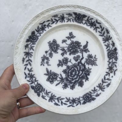 Тарелка 19 см Gefle Швеция (кракелюр с потемнением)