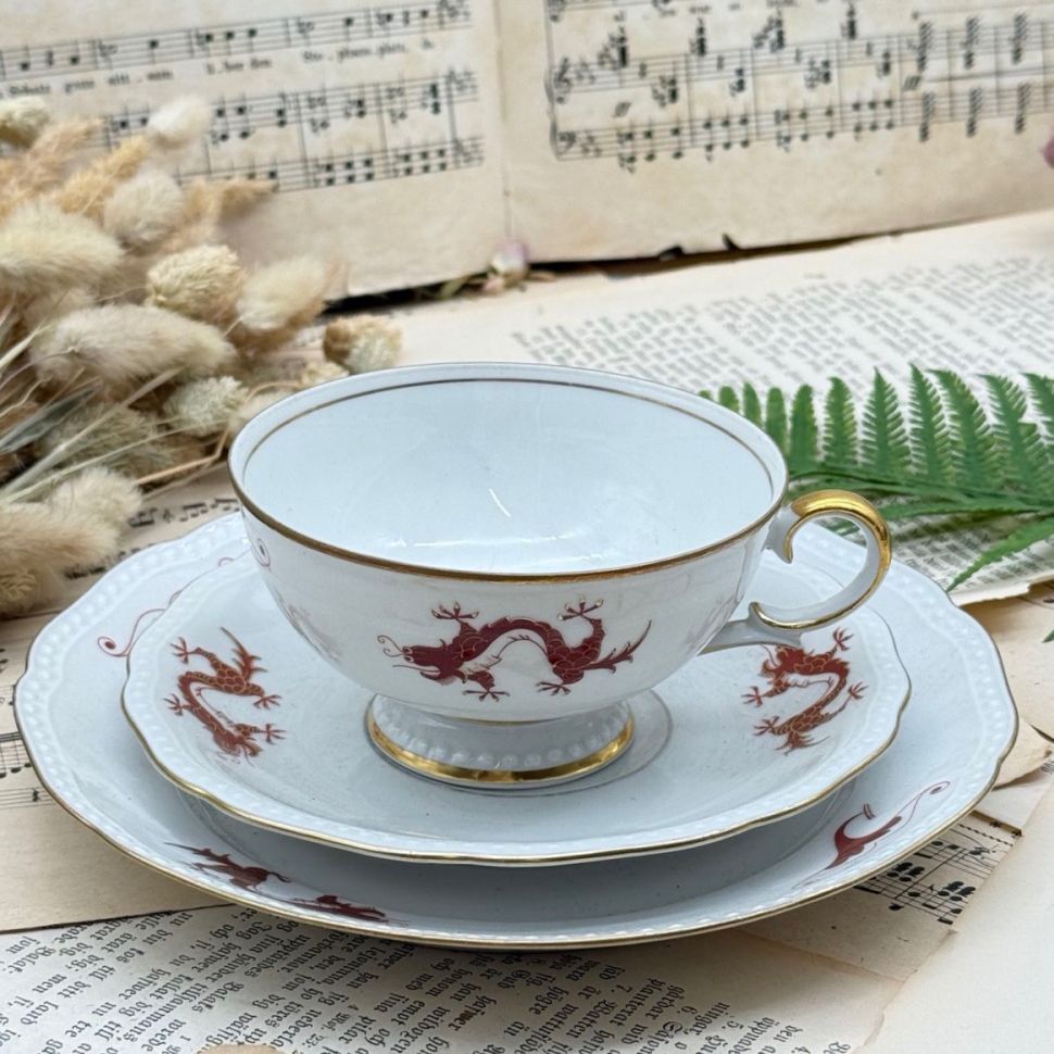 Чайное трио Freiberger Porzellan Дракон 220 мл Германия 