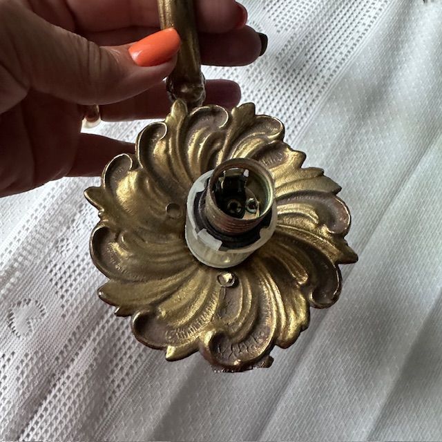 Бра настенное на 1 лампу 29 см латунь Франция