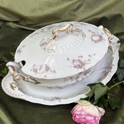 Террин на блюде Haviland Limoges 33 см фарфор Франция