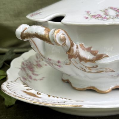 Террин на блюде Haviland Limoges 33 см фарфор Франция