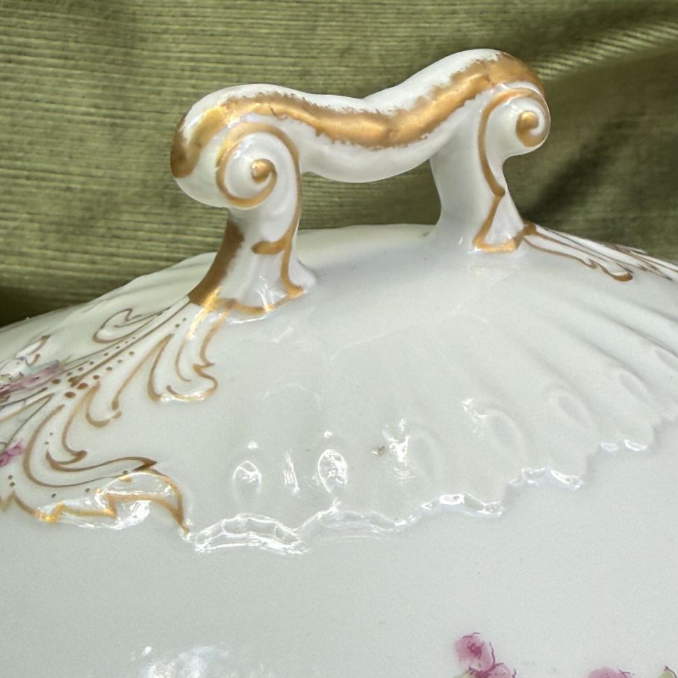Террин на блюде Haviland Limoges 33 см фарфор Франция