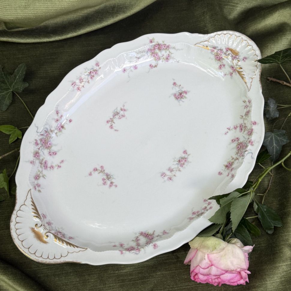 Террин на блюде Haviland Limoges 33 см фарфор Франция