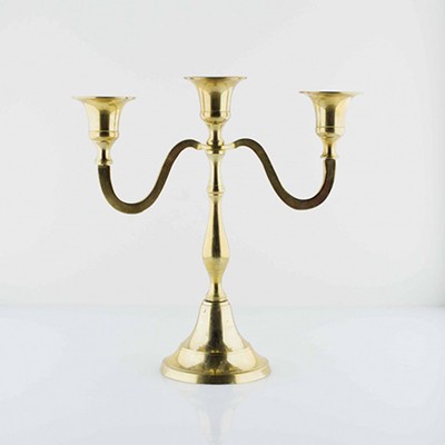 Подсвечник на три свечи, латунь.