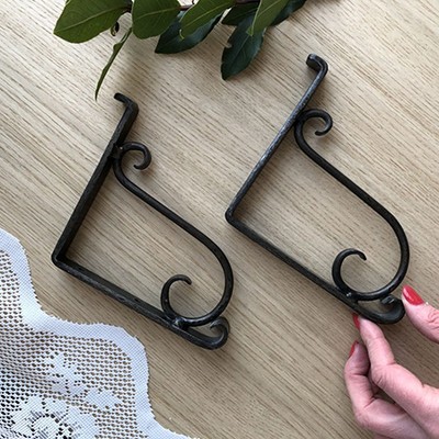 Крепление уголок для полки, ковка, набор 2 шт.