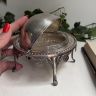 Икорница на трех ножках с крышкой серебрение