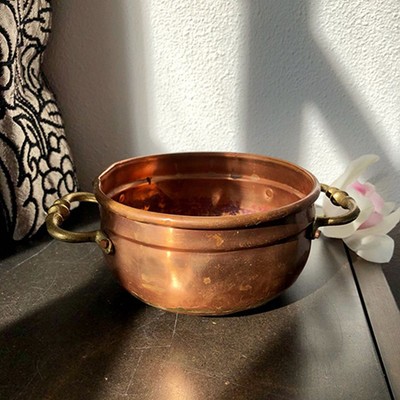 Кашпо медь с латунными ручками, Голландия