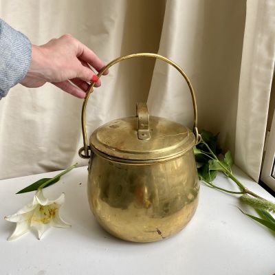 Ведро котел с крышкой 5 л латунь