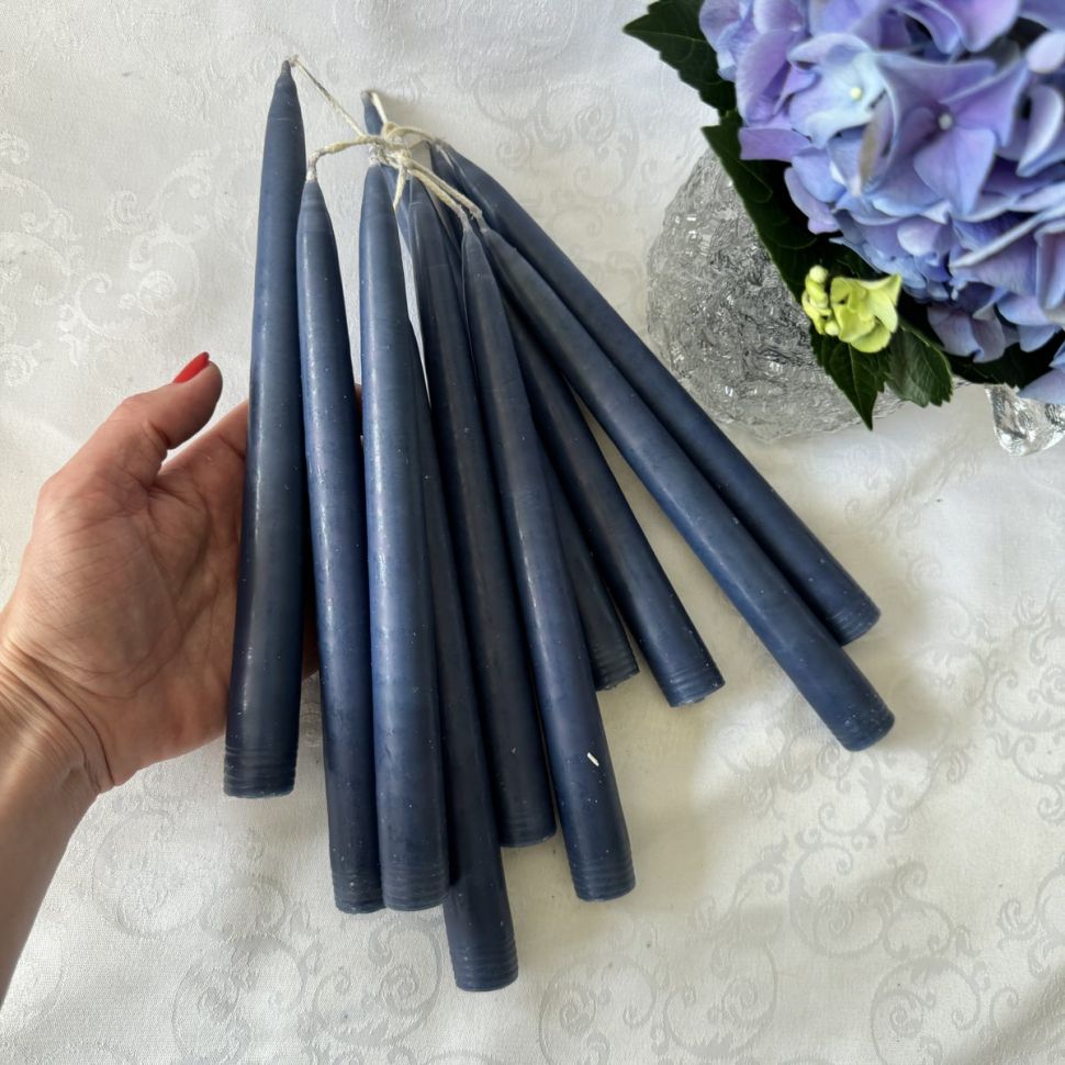 Свеча темно-синяя 23 см