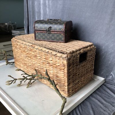 Корзина ящик с крышкой плетеный банан