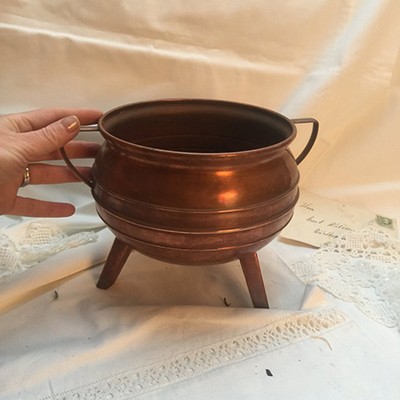 Большое медное кашпо зольник Модерн