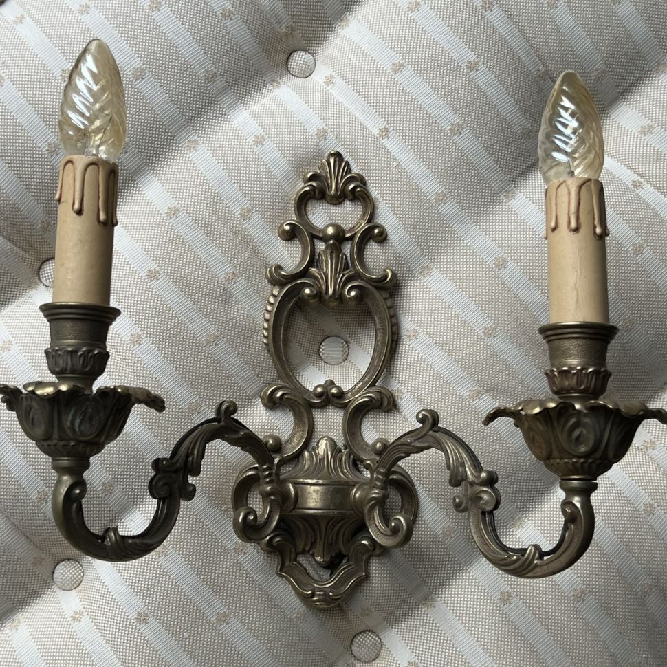 Бра настенное на 2 лампы 35 см бронза ренессанс Франция
