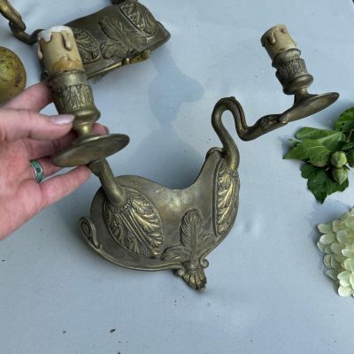 Бра настенное на 2 лампы 29 см бронза Франция     