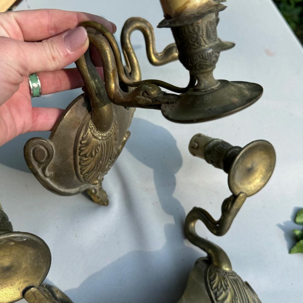 Бра настенное на 2 лампы 29 см бронза Франция     