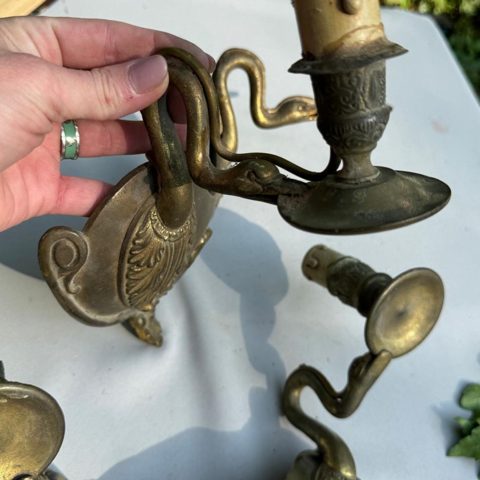 Бра настенное на 2 лампы 29 см бронза Франция     