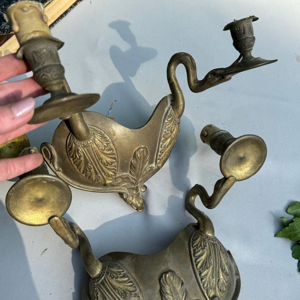 Бра настенное на 2 лампы 29 см бронза Франция     