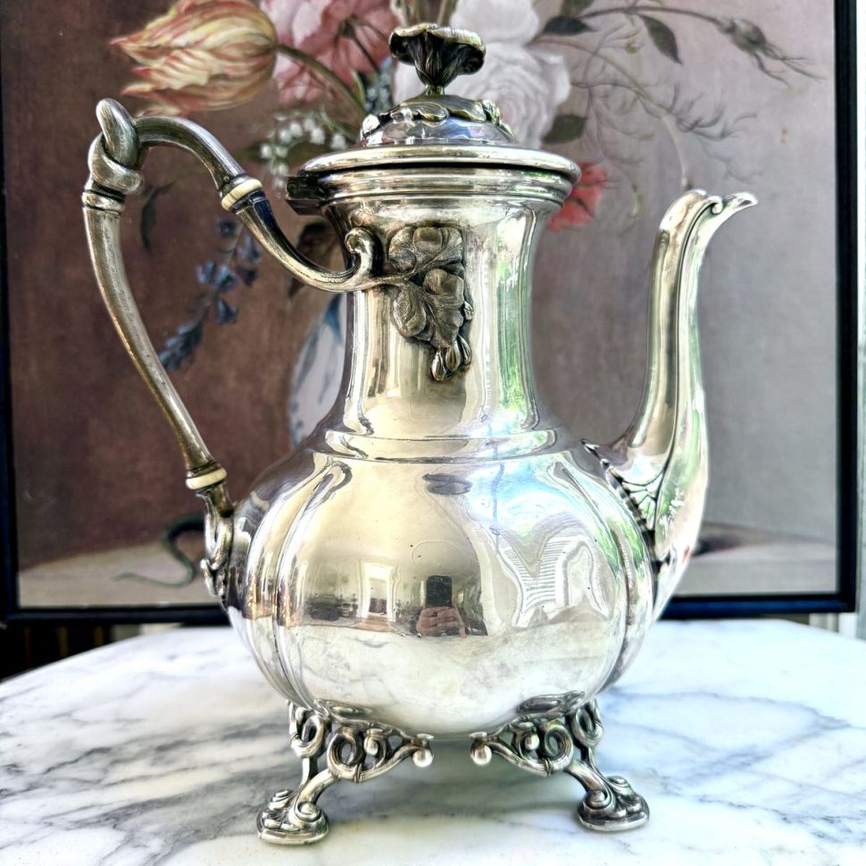 Чайник кофейник Christofle 1,3 л глубокое серебрение Франция конец XIX в.