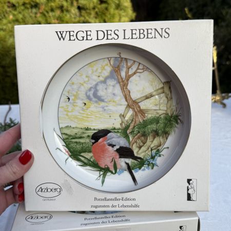 Тарелка Arzberg Birds of the Country Year Апрель 17 см фарфор Германия