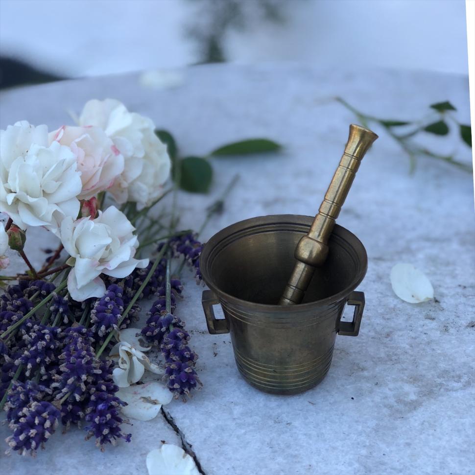 Ступка с ручками мини с пестиком латунь