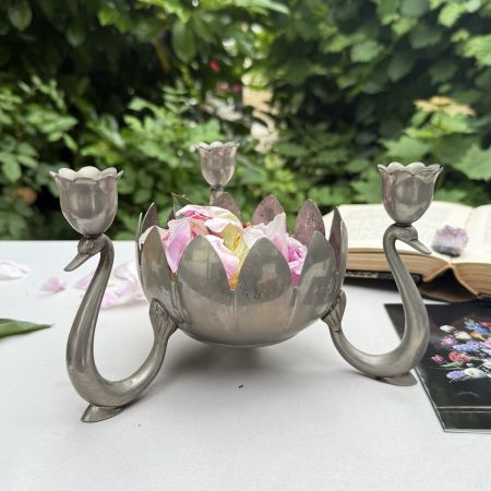 Подсвечник-роузбол на три свечи 19 см без вставки
