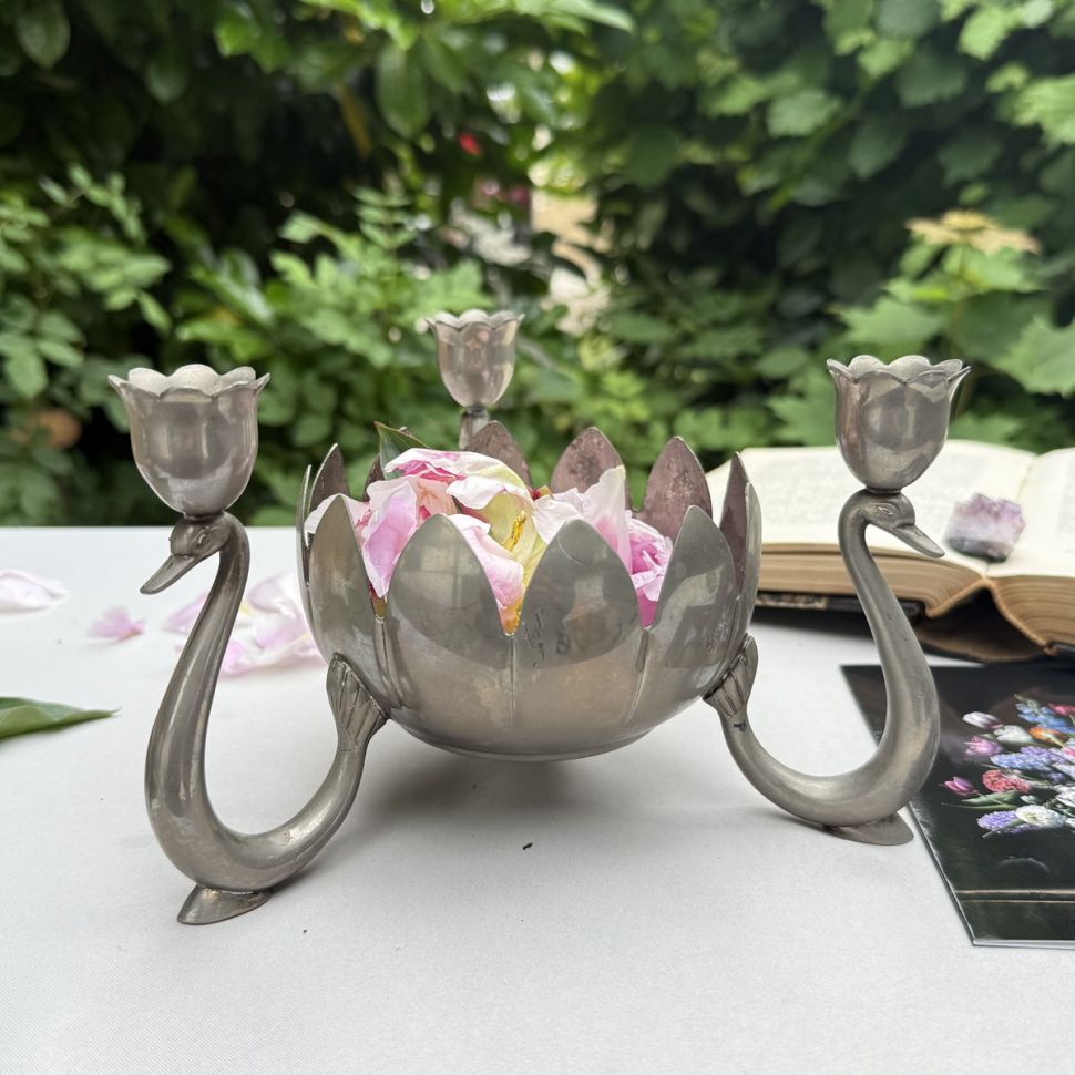 Подсвечник-роузбол на три свечи 19 см без вставки