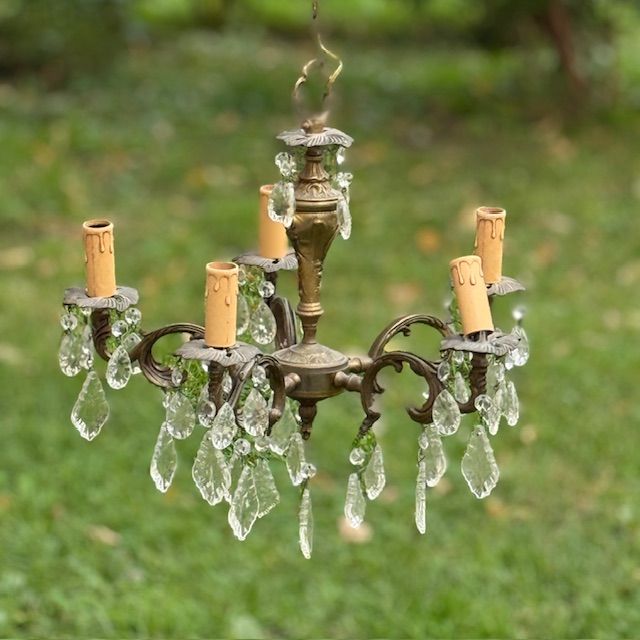 Люстра 5-ти рожковая 71 см латунь хрусталь