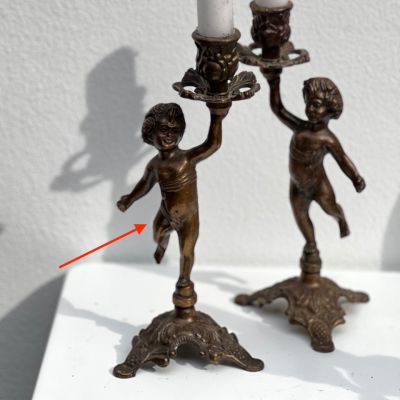 Подсвечник Ангел левый 23 см бронза