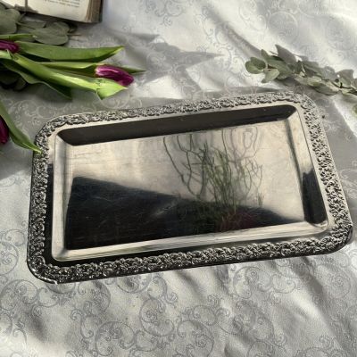 Поднос прямоугольный 25х36 см хромированная сталь