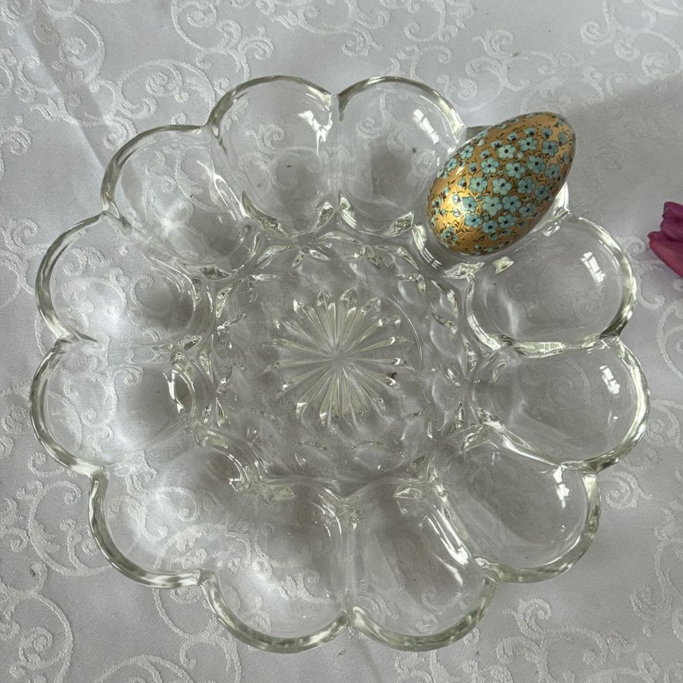 Блюдо для яиц 25 см хрусталь   