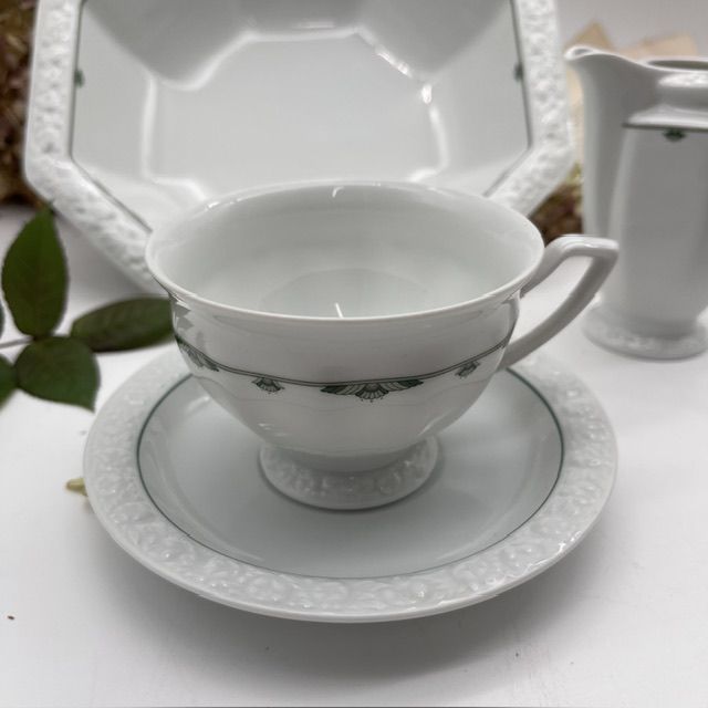 Чайная пара Rosenthal Maria Classic Rose зеленый орнамент 200 мл Германия