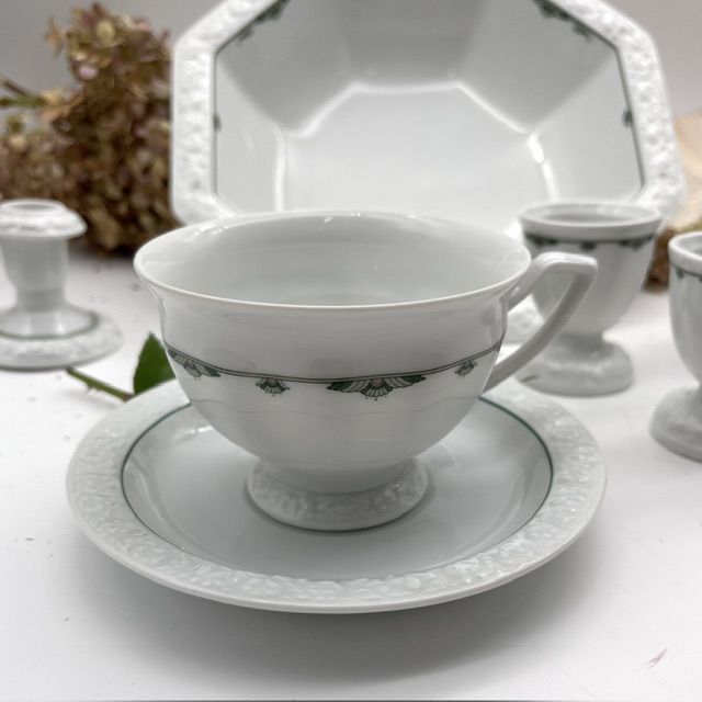 Чайная пара Rosenthal Maria Classic Rose зеленый орнамент 200 мл Германия