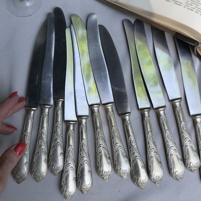 Нож столовый 24 см сталь мельхиор Франция