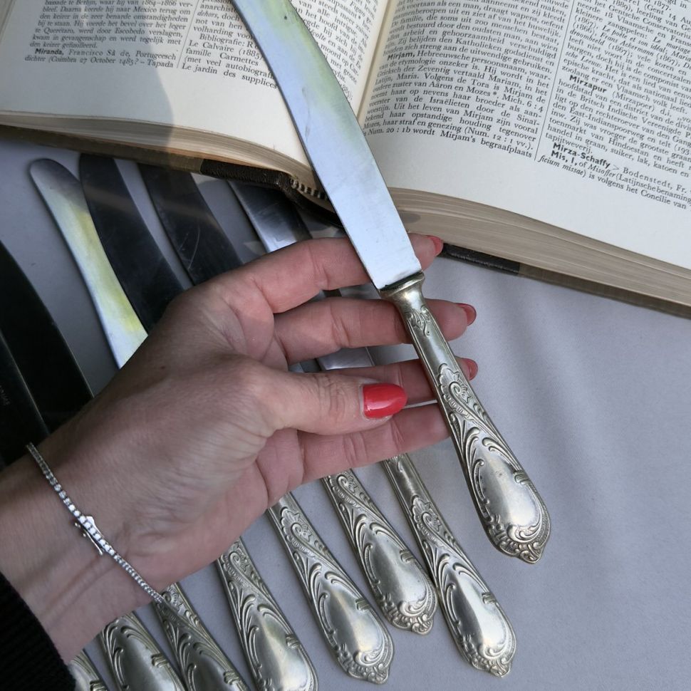 Нож столовый 24 см сталь мельхиор Франция