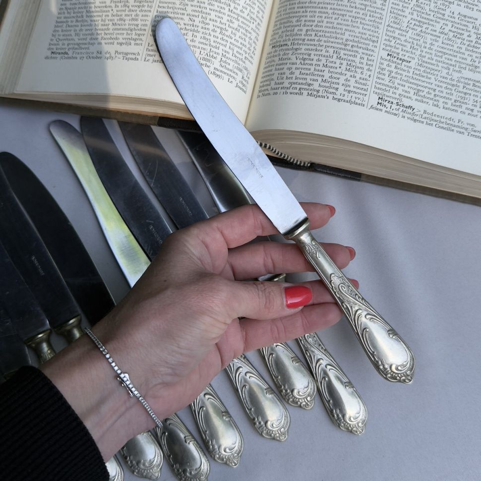 Нож столовый 24 см сталь мельхиор Франция