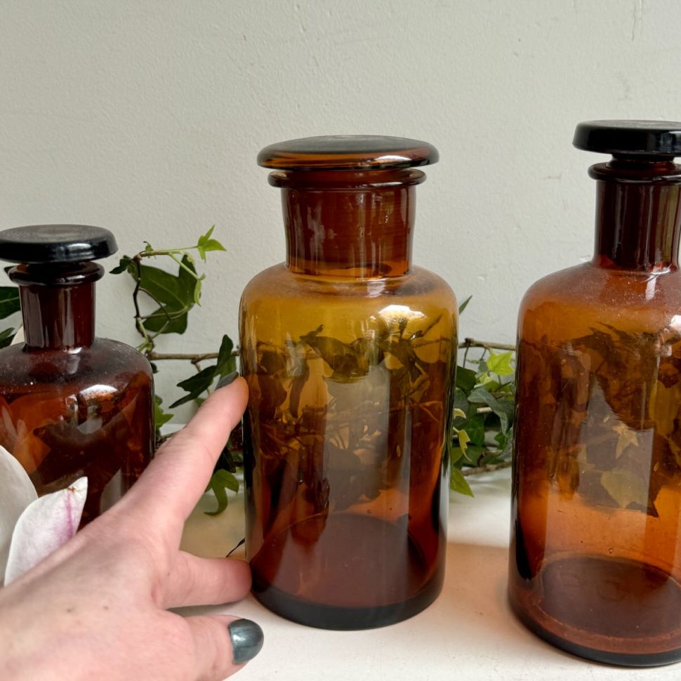 Банка аптечная коричневая 18 см стекло