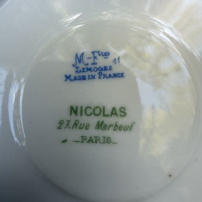 Кофейная пара Limoges MF 120 мл фарфор Франция конец 19 в.