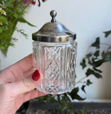 Сахарница 12 см стекло серебрение