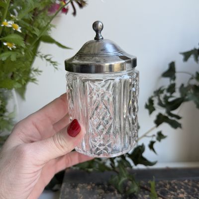 Сахарница 12 см стекло серебрение