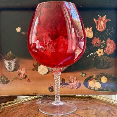 Ваза на ножке Бокал Мурано 28 см хрустальное стекло 