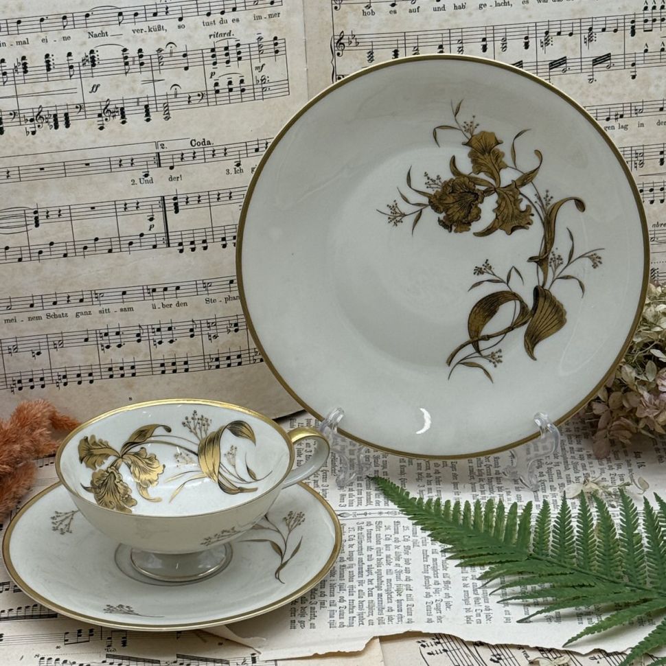 Чайное трио Heinrich Золотой цветок 200 мл Германия  