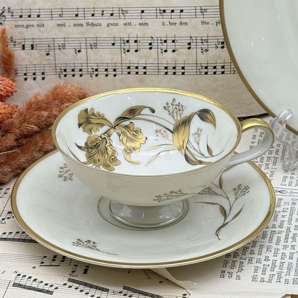 Чайное трио Heinrich Золотой цветок 200 мл Германия  