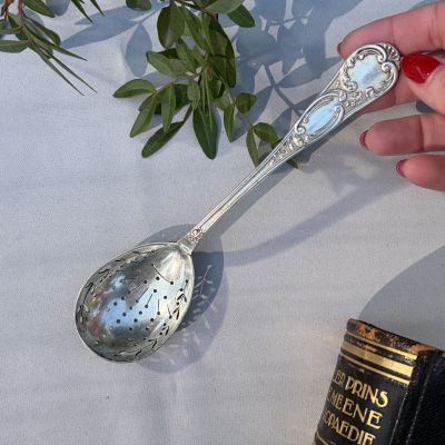 Ложка ситечко 19 см мельхиор серебрение