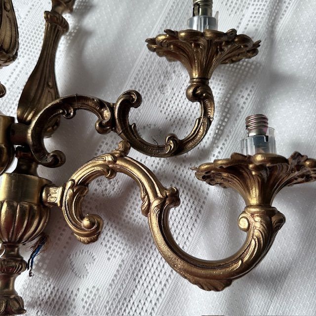 Бра настенное на 1 лампу 29 см латунь Франция