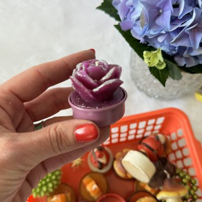 Свеча в подставке Роза 4 см