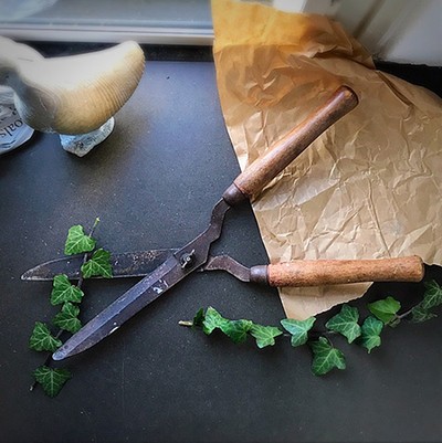 Секатор ножницы с деревянными ручками