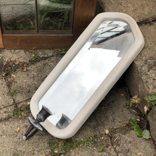 Подсвечник настенный Белый с зеркалом