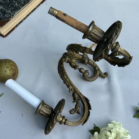 Бра настенное на 2 лампы 32 см бронза Франция      