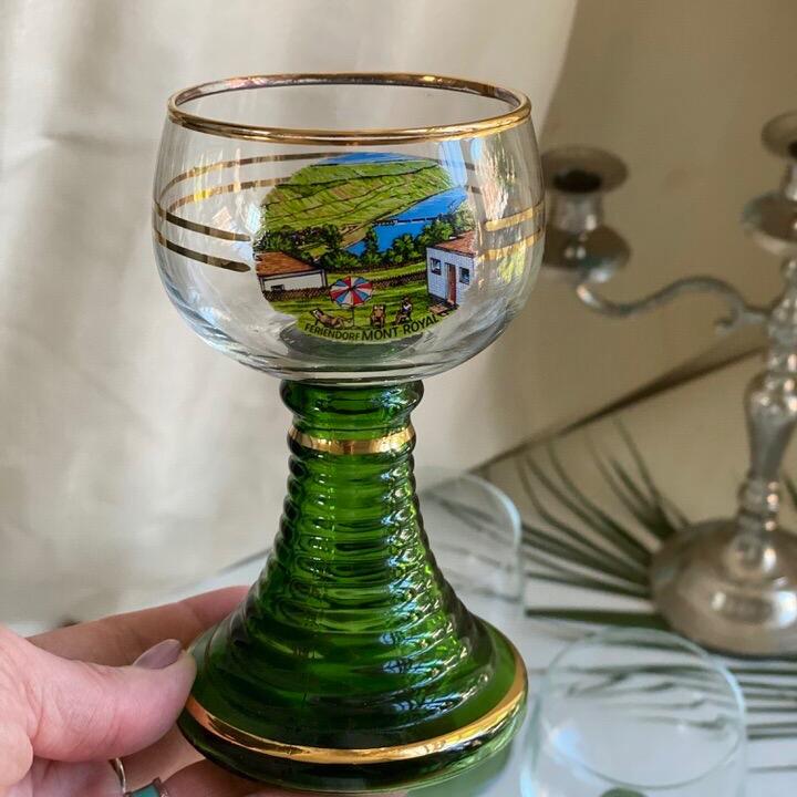 Бокал 160 мл на зеленой ножке хрусталь 