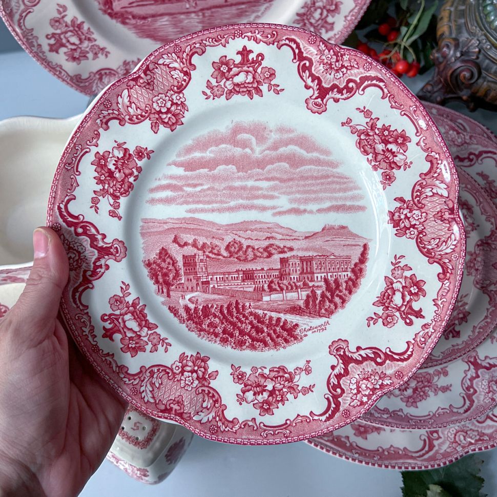 Тарелка Johnson Brothers Old Britain Castles 21 см Англия красный