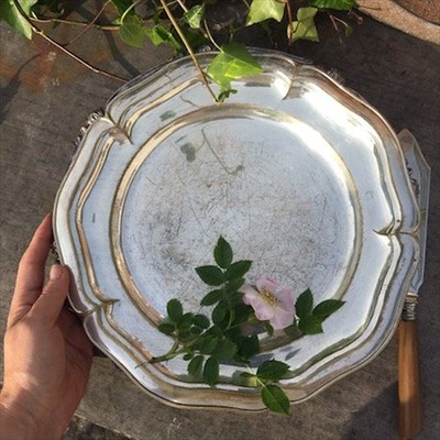 Блюдо серебрение с краем Волна